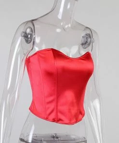 Shop Lena Jade Red Monica Satin Corset