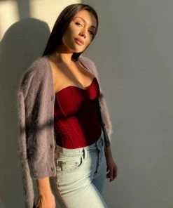 Shop Lena Jade Rose Red Monica Satin Corset