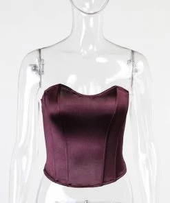 Shop Lena Jade Plum Monica Satin Corset