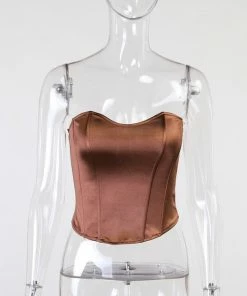 Shop Lena Jade Brown Monica Satin Corset