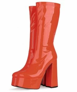 Shop Lena Jade Orange Bratty Babe Boots Shoes