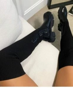 Shop Lena Jade Shoes Black Over The Knee Boot