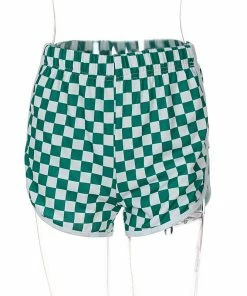 Shop Lena Jade Summer Essentials OG Green Checkerboard Shorts