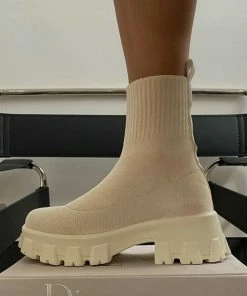 Shop Lena Jade Shoes Beige Winter Day Sock Boot Shoe