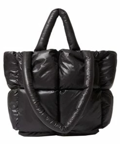 Shop Lena Jade Black That Girl Puffer Tote Bag Bags
