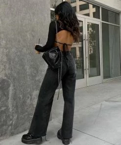 Shop Lena Jade Black Jameson Straight Leg Jeans Pants