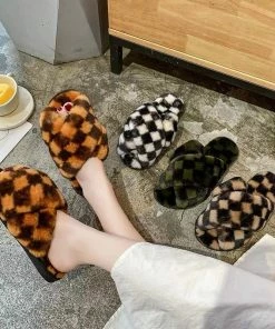 Shop Lena Jade Checkerboard Slippers Shoes