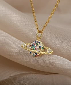 Shop Lena Jade Necklaces Saturn Necklace 8 Shop Lena Jade Necklaces Saturn Necklace