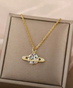 Shop Lena Jade Necklaces Saturn Necklace