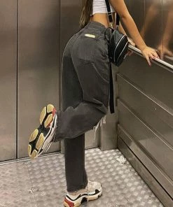 Shop Lena Jade Pants Ripped Knee Black Denim Jeans