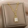 Shop Lena Jade Shine Bright Lock Necklace Necklaces