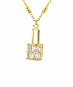 Shop Lena Jade Shine Bright Lock Necklace Necklaces 11 Shop Lena Jade Shine Bright Lock Necklace Necklaces