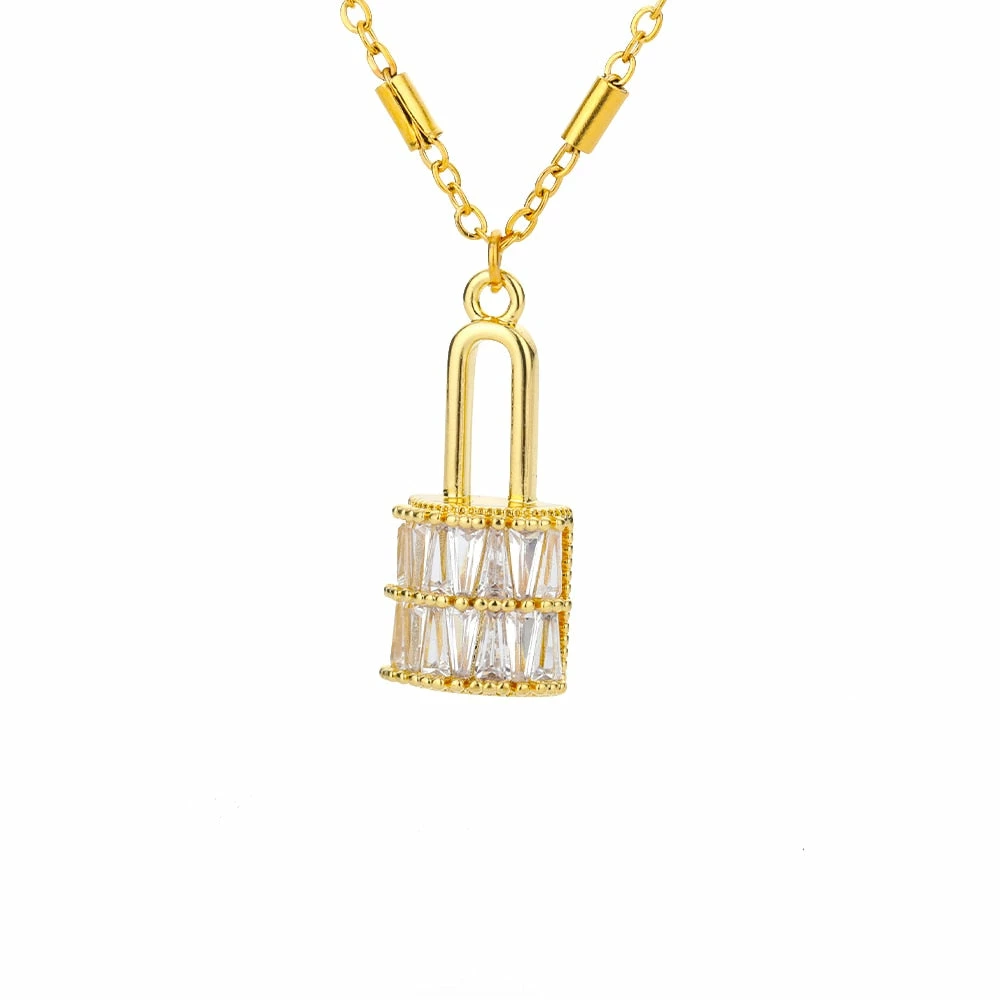 Shop Lena Jade Shine Bright Lock Necklace Necklaces 7 Shop Lena Jade Shine Bright Lock Necklace Necklaces