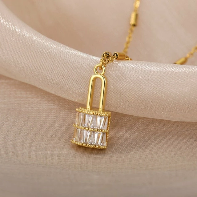 Shop Lena Jade Shine Bright Lock Necklace Necklaces 6 Shop Lena Jade Shine Bright Lock Necklace Necklaces