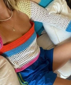 Shop Lena Jade Summer Essentials Orange Katie Crop Sweater