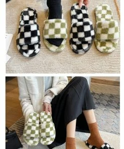 Shop Lena Jade Checkerboard House Slippers