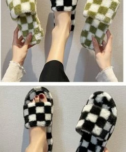 Shop Lena Jade Checkerboard House Slippers