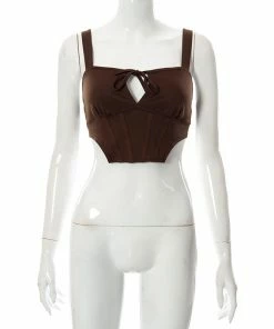 Shop Lena Jade Brown Corset Tank Top