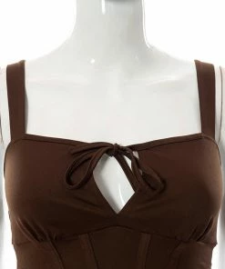 Shop Lena Jade Brown Corset Tank Top