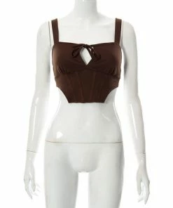 Shop Lena Jade Brown Corset Tank Top