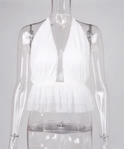 Shop Lena Jade June Ruffle Halter Top