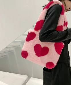 Shop Lena Jade Fluffy Fuzzy Heart Bag Bags