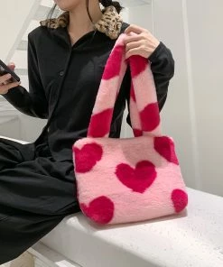 Shop Lena Jade Fluffy Fuzzy Heart Bag Bags