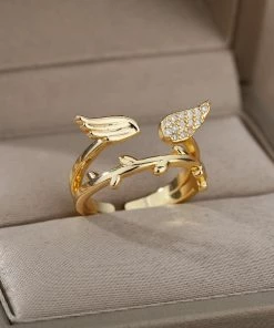 Shop Lena Jade Rings Angel Wings Ring