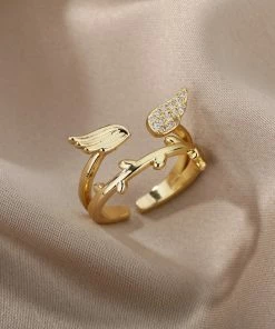 Shop Lena Jade Rings Angel Wings Ring