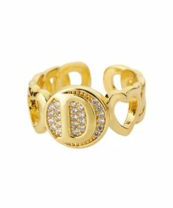 Shop Lena Jade Circle Initial Ring Rings