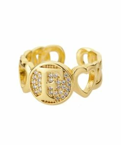 Shop Lena Jade Circle Initial Ring Rings