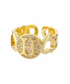 Shop Lena Jade Circle Initial Ring Rings