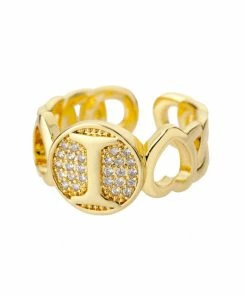Shop Lena Jade Circle Initial Ring Rings