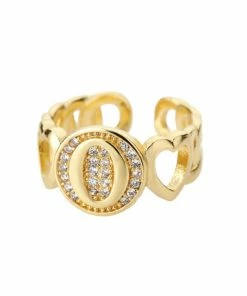 Shop Lena Jade Circle Initial Ring Rings