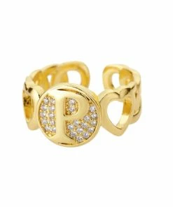 Shop Lena Jade Circle Initial Ring Rings