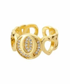 Shop Lena Jade Circle Initial Ring Rings