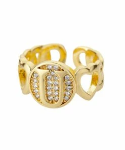 Shop Lena Jade Circle Initial Ring Rings