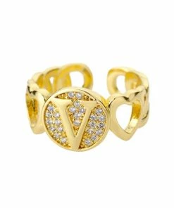 Shop Lena Jade Circle Initial Ring Rings