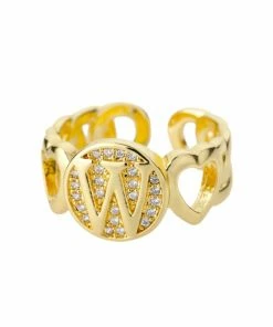 Shop Lena Jade Circle Initial Ring Rings