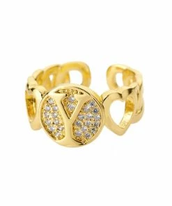 Shop Lena Jade Circle Initial Ring Rings