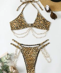 Shop Lena Jade Swimwear Leopard & Chains Bikini