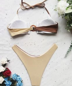 Shop Lena Jade Two Toned Neutral Bikini Swimwear