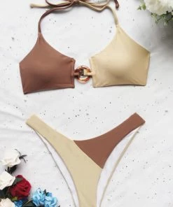 Shop Lena Jade Two Toned Neutral Bikini Swimwear