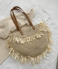 Shop Lena Jade Richie Straw Beach Bag Bags
