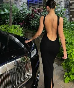 Shop Lena Jade Crystal Long Dress Dresses