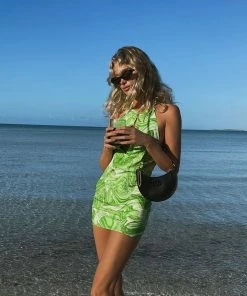 Shop Lena Jade Green Devie Halter Dress