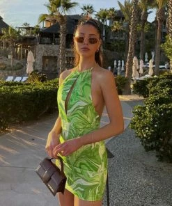 Shop Lena Jade Green Devie Halter Dress